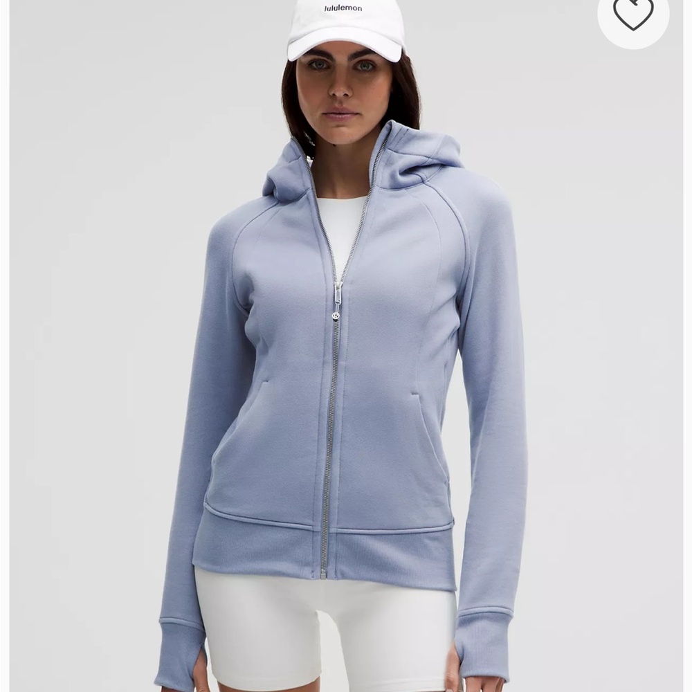 Matching Lululemon set, scuba full zip, wunder under with pockets dark lavender